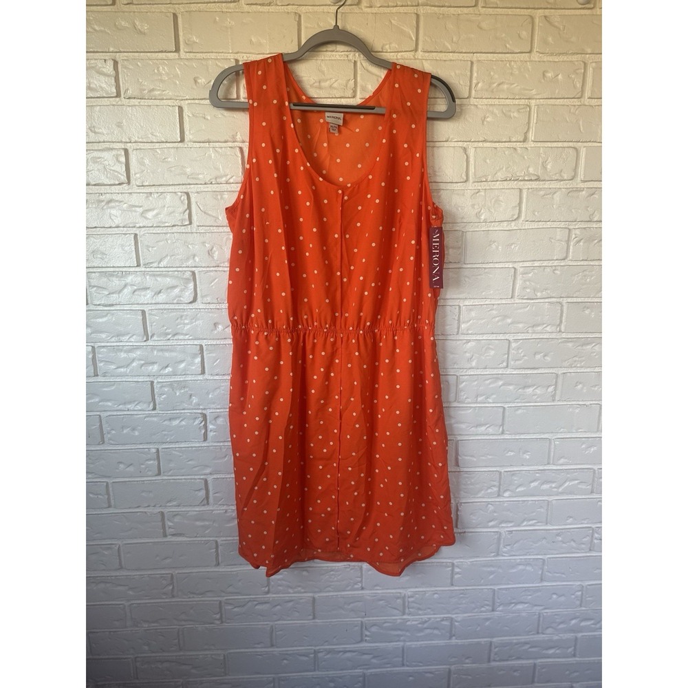 Merona Orange Polka Dot Dress | Size XXL Sleeveless Sundress Retro Barbie NWT